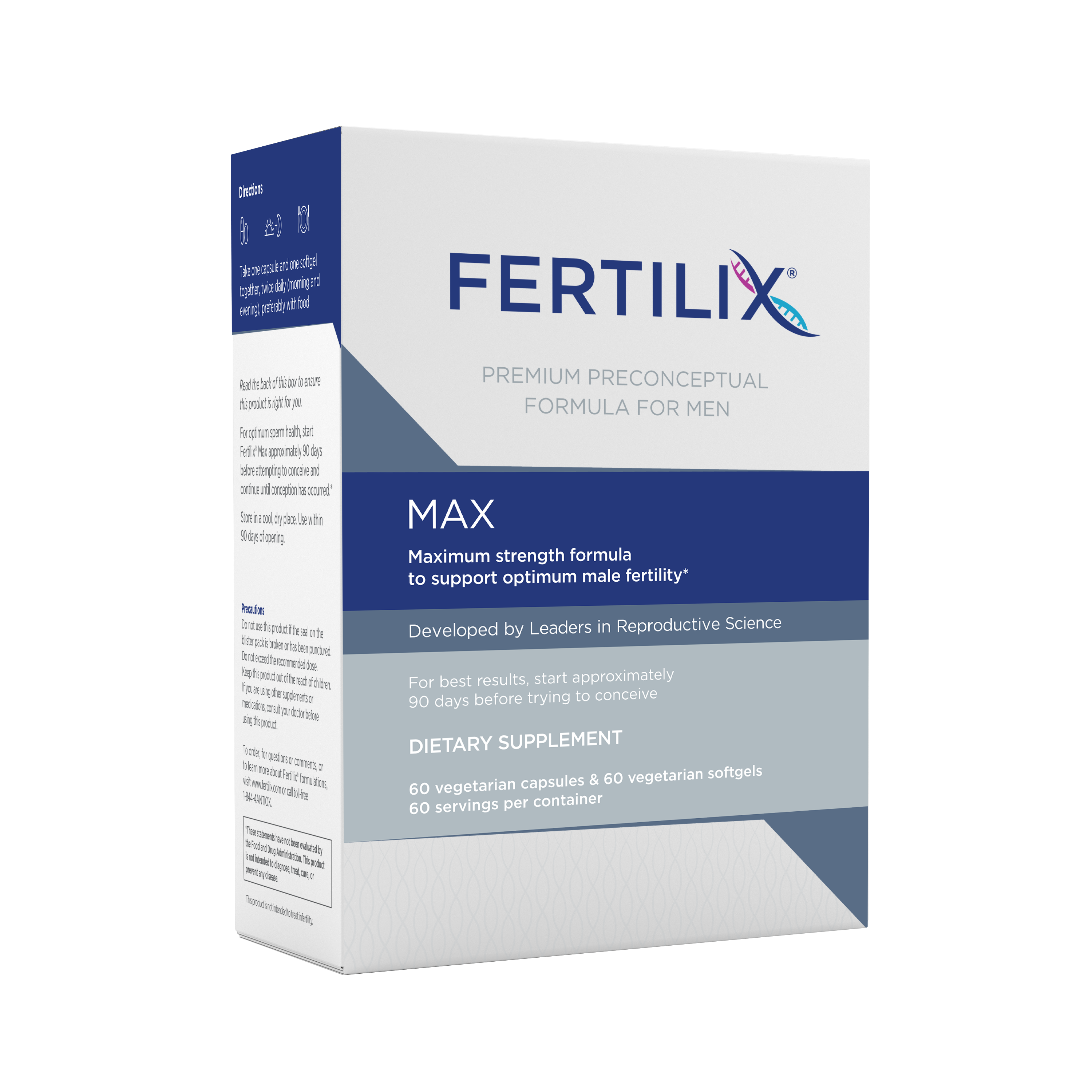 Maximum strength preconceptual dietary supplement for male reproductive health