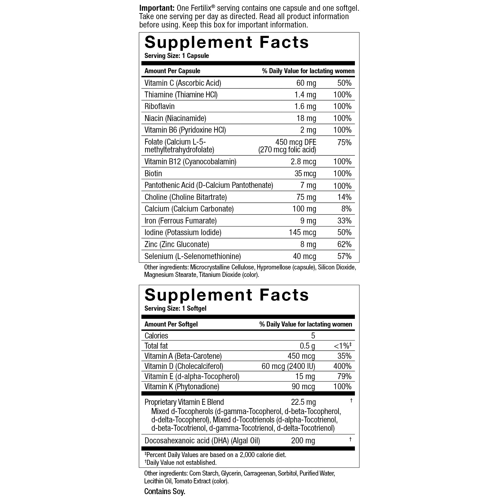 Postnatal dietary supplement for breastfeeding and infant nutrition